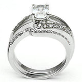 3W022 - Rhodium Brass Ring with AAA Grade CZ in Clear - Alamode - Flyclothing LLC