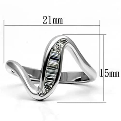 3W024 - Rhodium Brass Ring with AAA Grade CZ in Clear - Alamode - Flyclothing LLC