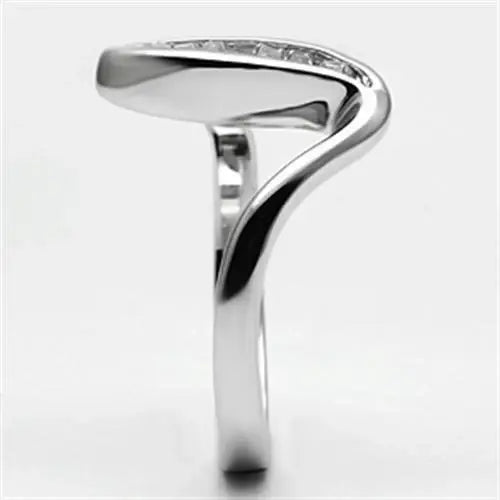 3W024 - Rhodium Brass Ring with AAA Grade CZ in Clear - Alamode - Flyclothing LLC