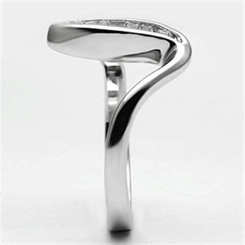 3W024 - Rhodium Brass Ring with AAA Grade CZ in Clear - Alamode - Flyclothing LLC