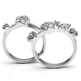 3W026 - Rhodium Brass Ring with AAA Grade CZ  in Clear - Alamode
