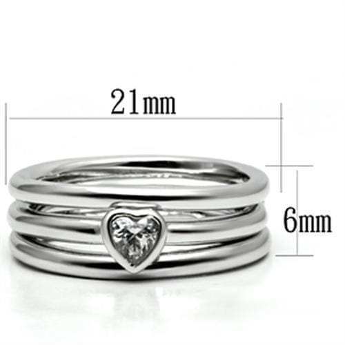 3W027 - Rhodium Brass Ring with AAA Grade CZ in Clear - Alamode - Flyclothing LLC