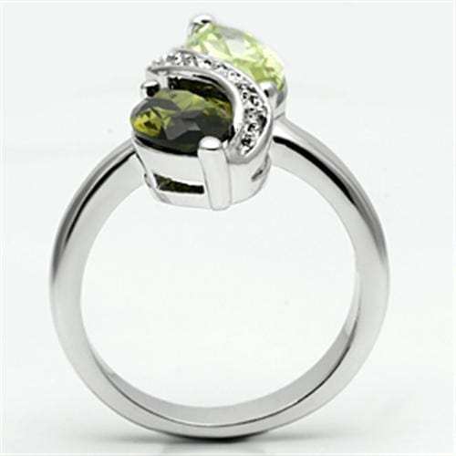 3W033 - Rhodium Brass Ring with AAA Grade CZ in Multi Color - Alamode - Flyclothing LLC