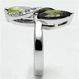 3W033 - Rhodium Brass Ring with AAA Grade CZ in Multi Color - Alamode - Flyclothing LLC
