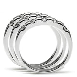 3W038 - Rhodium Brass Ring with AAA Grade CZ  in Clear - Alamode