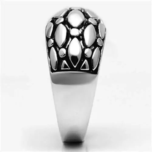3W042 - Rhodium Brass Ring with No Stone - Alamode - Flyclothing LLC