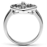 3W046 - Rhodium Brass Ring with AAA Grade CZ in Clear - Alamode - Flyclothing LLC