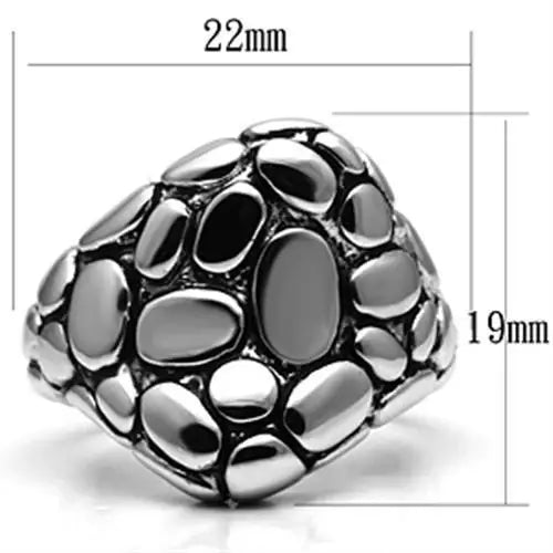 3W047 - Rhodium Brass Ring with No Stone - Alamode - Flyclothing LLC