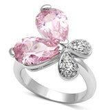 3W051 - Rhodium Brass Ring with AAA Grade CZ in Rose - Alamode - Flyclothing LLC