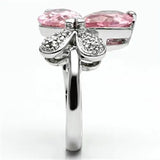 3W051 - Rhodium Brass Ring with AAA Grade CZ in Rose - Alamode - Flyclothing LLC