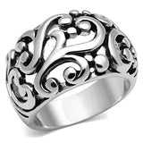 3W052 - Rhodium Brass Ring with No Stone - Alamode - Flyclothing LLC