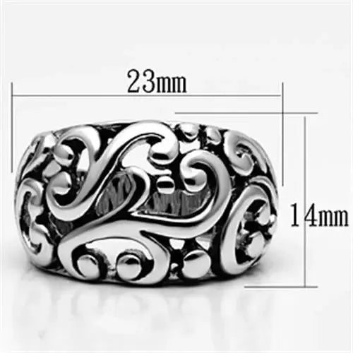 3W052 - Rhodium Brass Ring with No Stone - Alamode - Flyclothing LLC