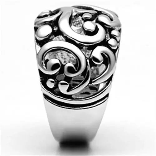 3W052 - Rhodium Brass Ring with No Stone - Alamode - Flyclothing LLC