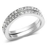 3W053 - Rhodium Brass Ring with Top Grade Crystal in Clear - Alamode - Flyclothing LLC