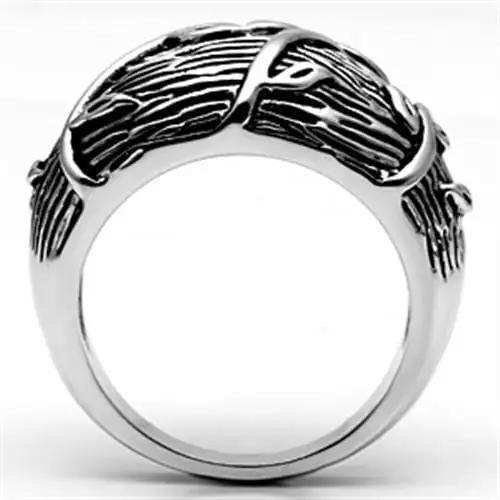 3W064 - Rhodium Brass Ring with No Stone - Alamode - Flyclothing LLC