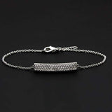 3W068 - Rhodium Brass Bracelet with AAA Grade CZ in Clear - Alamode - Flyclothing LLC
