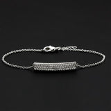 3W068 - Rhodium Brass Bracelet with AAA Grade CZ  in Clear - Alamode