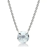 3W074 - Rhodium Brass Necklace with AAA Grade CZ in Clear - Alamode - Flyclothing LLC