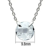 3W074 - Rhodium Brass Necklace with AAA Grade CZ in Clear - Alamode - Flyclothing LLC