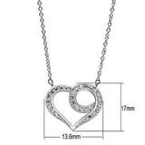 3W075 - Rhodium Brass Necklace with AAA Grade CZ  in Clear - Alamode