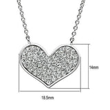 3W076 - Rhodium Brass Necklace with AAA Grade CZ in Clear - Alamode - Flyclothing LLC