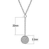 3W077 - Rhodium Brass Necklace with AAA Grade CZ in Clear - Alamode - Flyclothing LLC