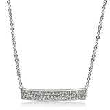 3W079 - Rhodium Brass Necklace with AAA Grade CZ  in Clear - Alamode