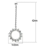 3W081 - Rhodium Brass Earrings with AAA Grade CZ in Clear - Alamode - Flyclothing LLC