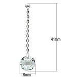 3W082 - Rhodium Brass Earrings with AAA Grade CZ in Clear - Alamode - Flyclothing LLC