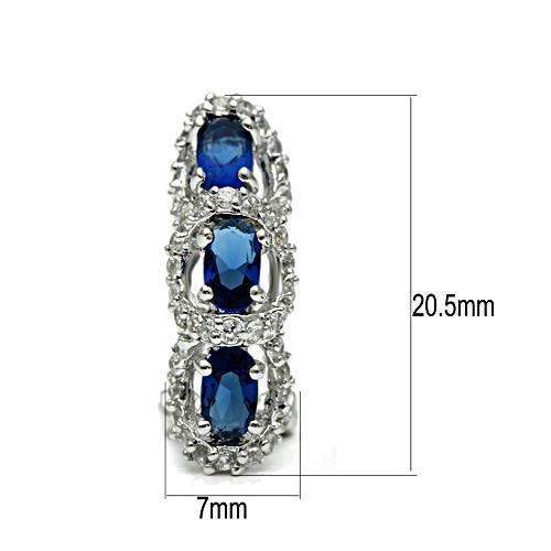 3W089 - Rhodium Brass Earrings with Synthetic Synthetic Glass in Montana - Alamode - Flyclothing LLC