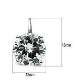 3W090 - Rhodium Brass Earrings with AAA Grade CZ  in Clear - Alamode
