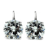 3W090 - Rhodium Brass Earrings with AAA Grade CZ  in Clear