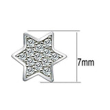 3W092 - Rhodium Brass Earrings with AAA Grade CZ in Clear - Alamode - Flyclothing LLC