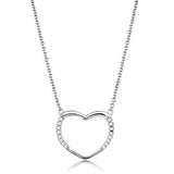 3W1023 - Rhodium Brass Chain Pendant with AAA Grade CZ in Clear - Alamode - Flyclothing LLC