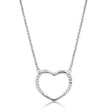 3W1023 - Rhodium Brass Chain Pendant with AAA Grade CZ  in Clear - Alamode
