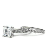3W102 - Rhodium Brass Ring with AAA Grade CZ in Clear - Alamode - Flyclothing LLC