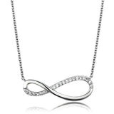 3W1033 - Rhodium Brass Chain Pendant with AAA Grade CZ in Clear - Alamode - Flyclothing LLC
