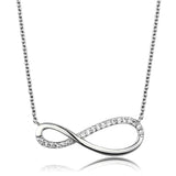 3W1033 - Rhodium Brass Chain Pendant with AAA Grade CZ  in Clear - Alamode