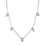 3W1037 - Rhodium Brass Chain Pendant with AAA Grade CZ in Clear - Alamode - Flyclothing LLC