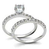 3W105 - Rhodium Brass Ring with AAA Grade CZ in Clear - Alamode - Flyclothing LLC