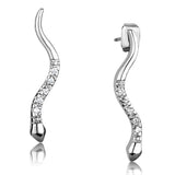 3W1051 - Rhodium Brass Earrings with AAA Grade CZ in Clear - Alamode - Flyclothing LLC