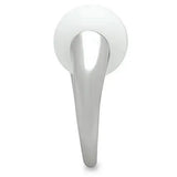 3W106 - Rhodium Brass Ring with Synthetic Glass Bead in White - Alamode - Flyclothing LLC