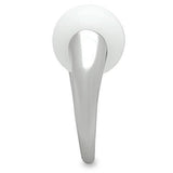 3W106 - Rhodium Brass Ring with Synthetic Glass Bead in White - Alamode