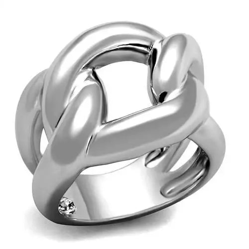 3W1074 - Rhodium Brass Ring with No Stone - Alamode - Flyclothing LLC