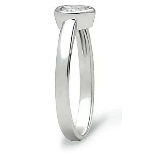 3W107 - Rhodium Brass Ring with AAA Grade CZ in Clear - Alamode - Flyclothing LLC