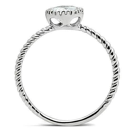 3W108 - Rhodium Brass Ring with AAA Grade CZ in Clear - Alamode - Flyclothing LLC
