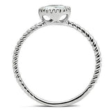 3W108 - Rhodium Brass Ring with AAA Grade CZ in Clear - Alamode - Flyclothing LLC