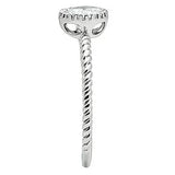 3W108 - Rhodium Brass Ring with AAA Grade CZ in Clear - Alamode - Flyclothing LLC