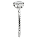 3W108 - Rhodium Brass Ring with AAA Grade CZ  in Clear - Alamode