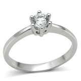 3W109 - Rhodium Brass Ring with AAA Grade CZ  in Clear - Alamode